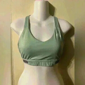 Adidas Womens Small Green Climalite Athletic Yoga Sports Bra